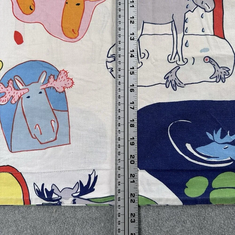 Vintage IKEA Kids Pillowcase TASSA SKOG Animal Forest Print Cotton